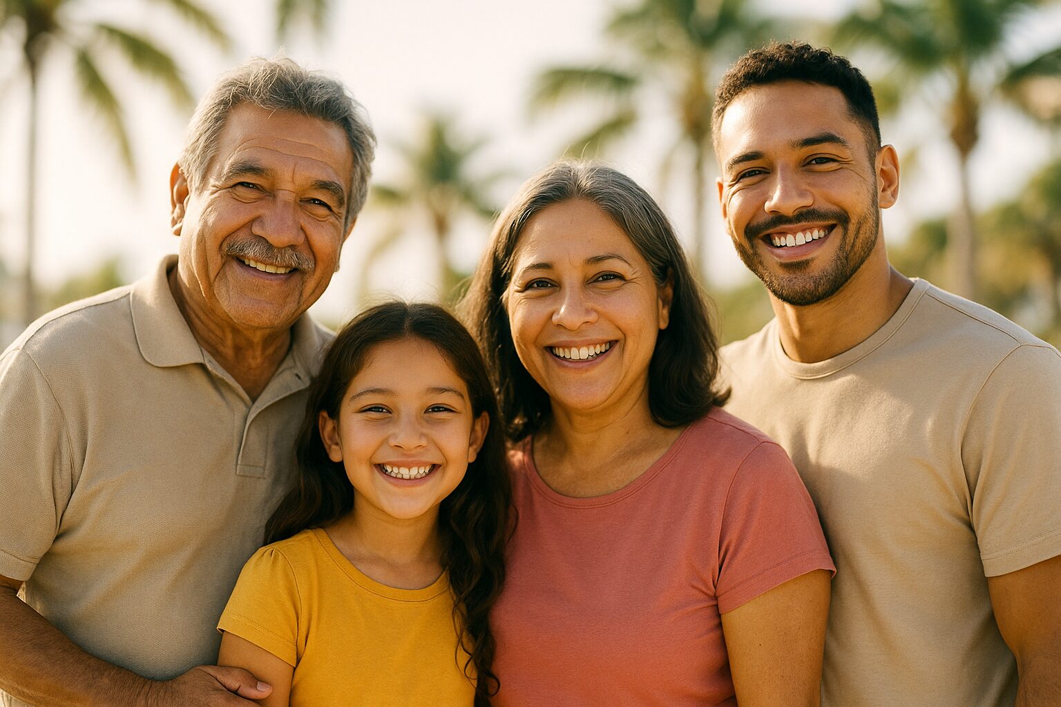 Familia hispana feliz